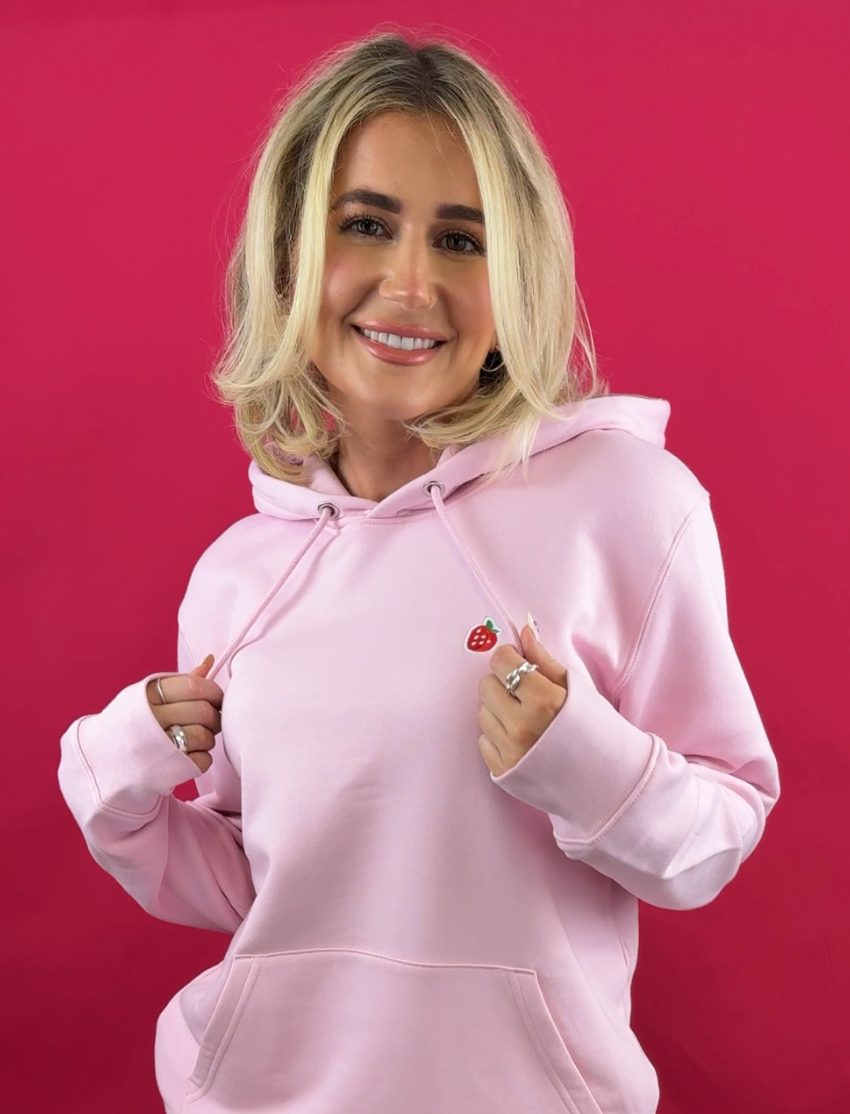 Baby Pink Strawberries & Cream Premium Hoodie