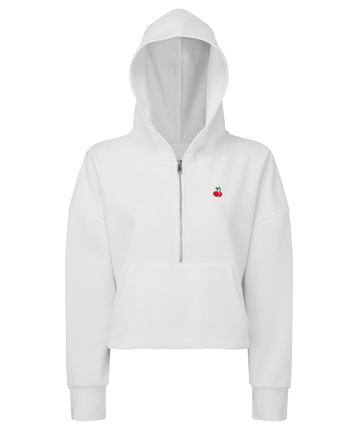 White oversized cropped hoodie sale