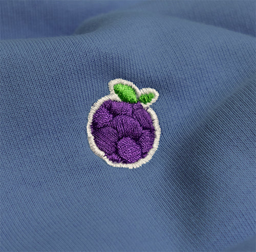 Mid Blue Blackberry Premium Organic Crewneck