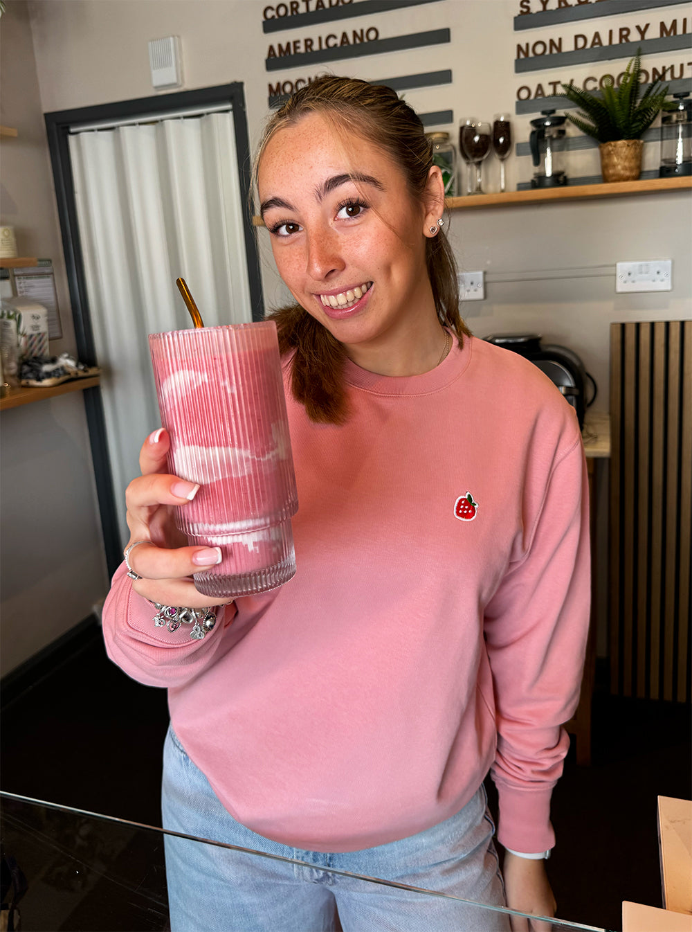 Pink Strawberry Premium Organic Crewneck