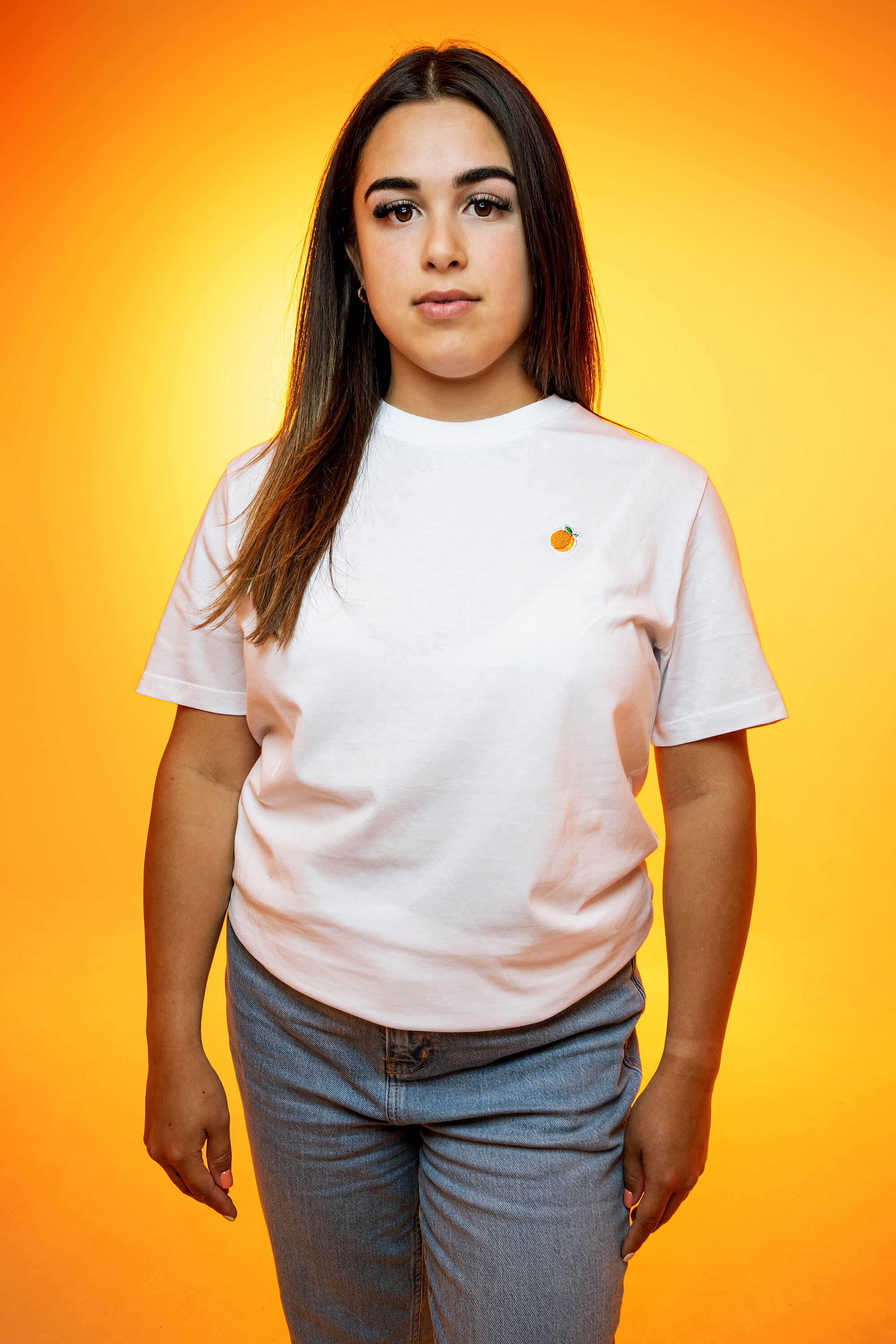 White Orange Premium Organic T-Shirt