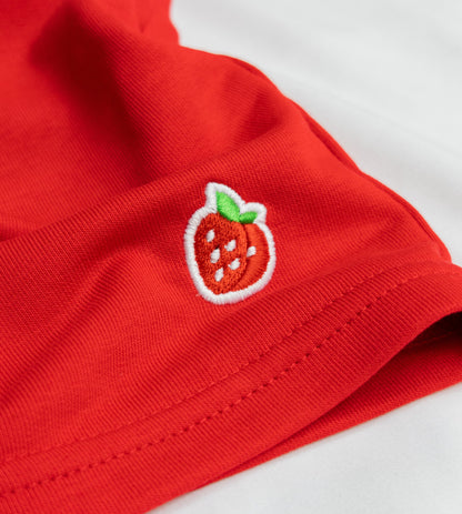 Kids Red Strawberry Premium Organic Shorts