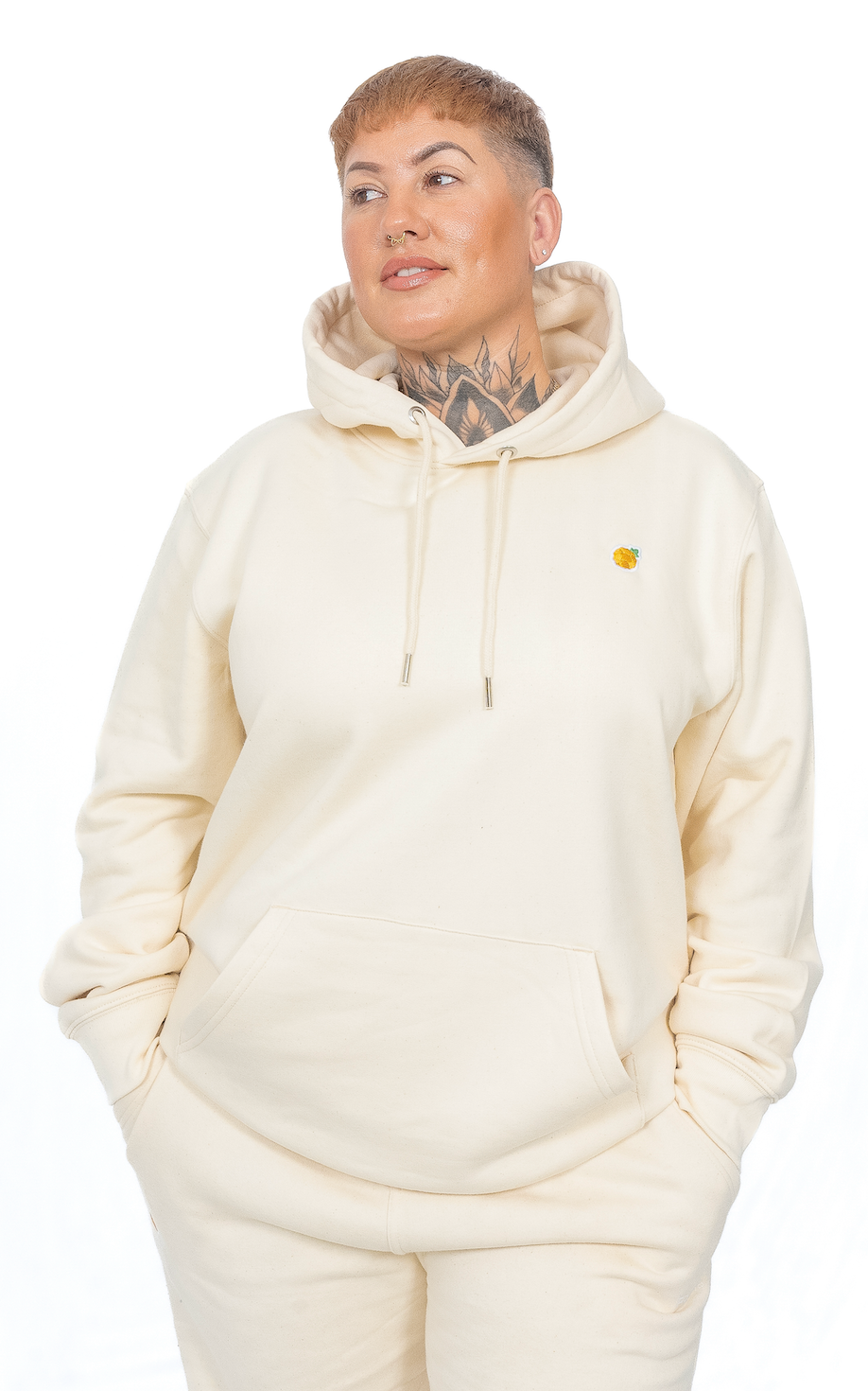 Natural Raw Pineapple Premium Organic Hoodie