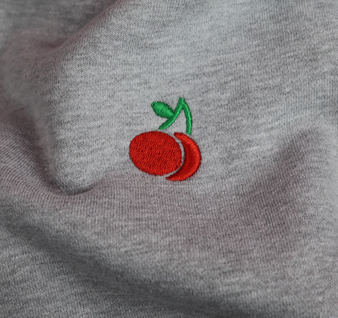 Grey Cherry Heavyweight Hoodie